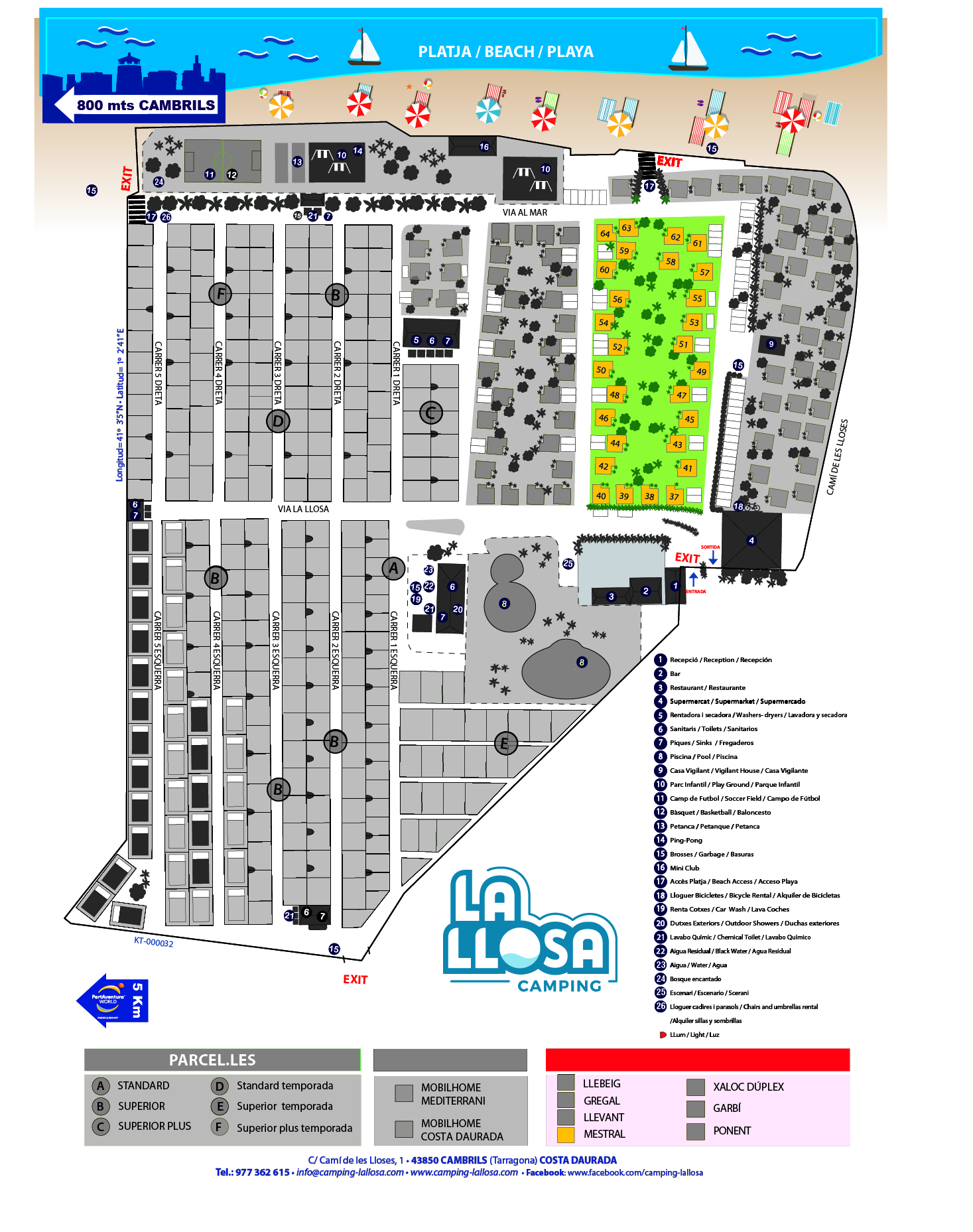 Plano del camping
